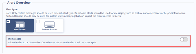 Permission for dismissing Admin Alerts