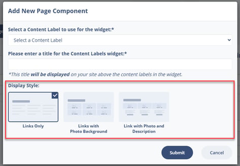 Choose a Display Style for the Content Label