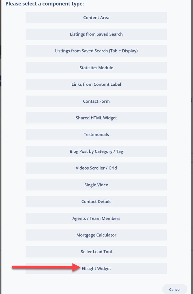 Add the Elfsight page component to any content page or blog with Sierra Interactive