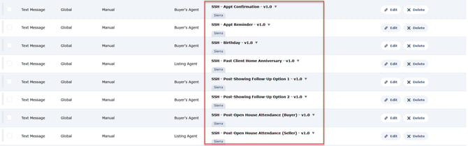 Identifying Text Touchpoint Sierra Success Hub templates