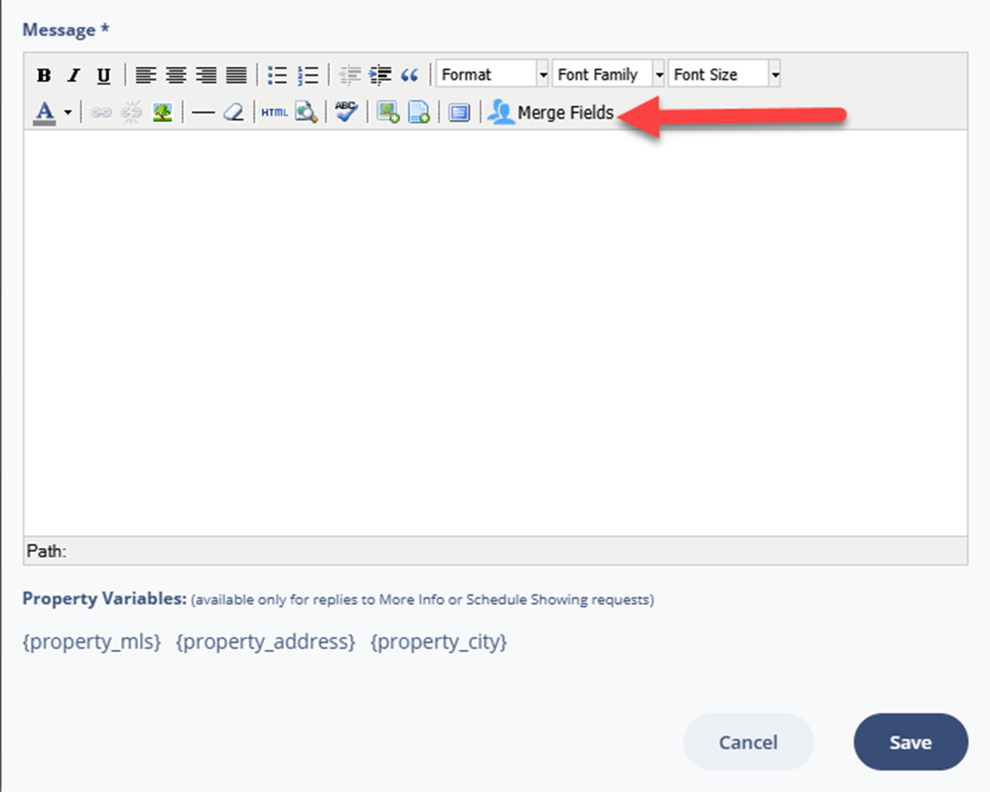 Add Merge Fields to the body of a Contact Template