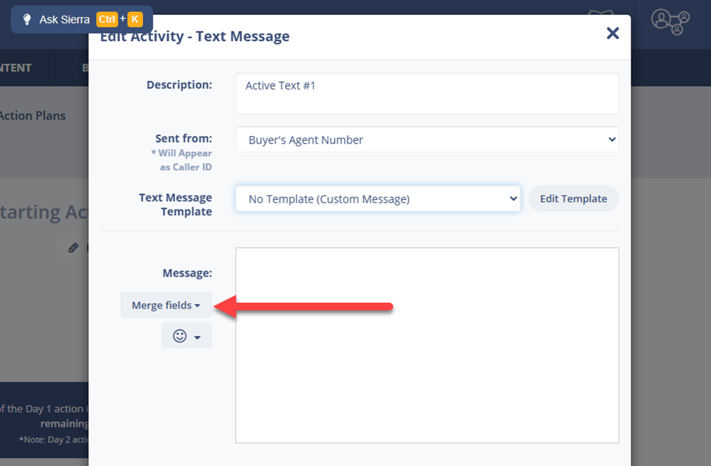 Using Merge Fields with Action Plan messages